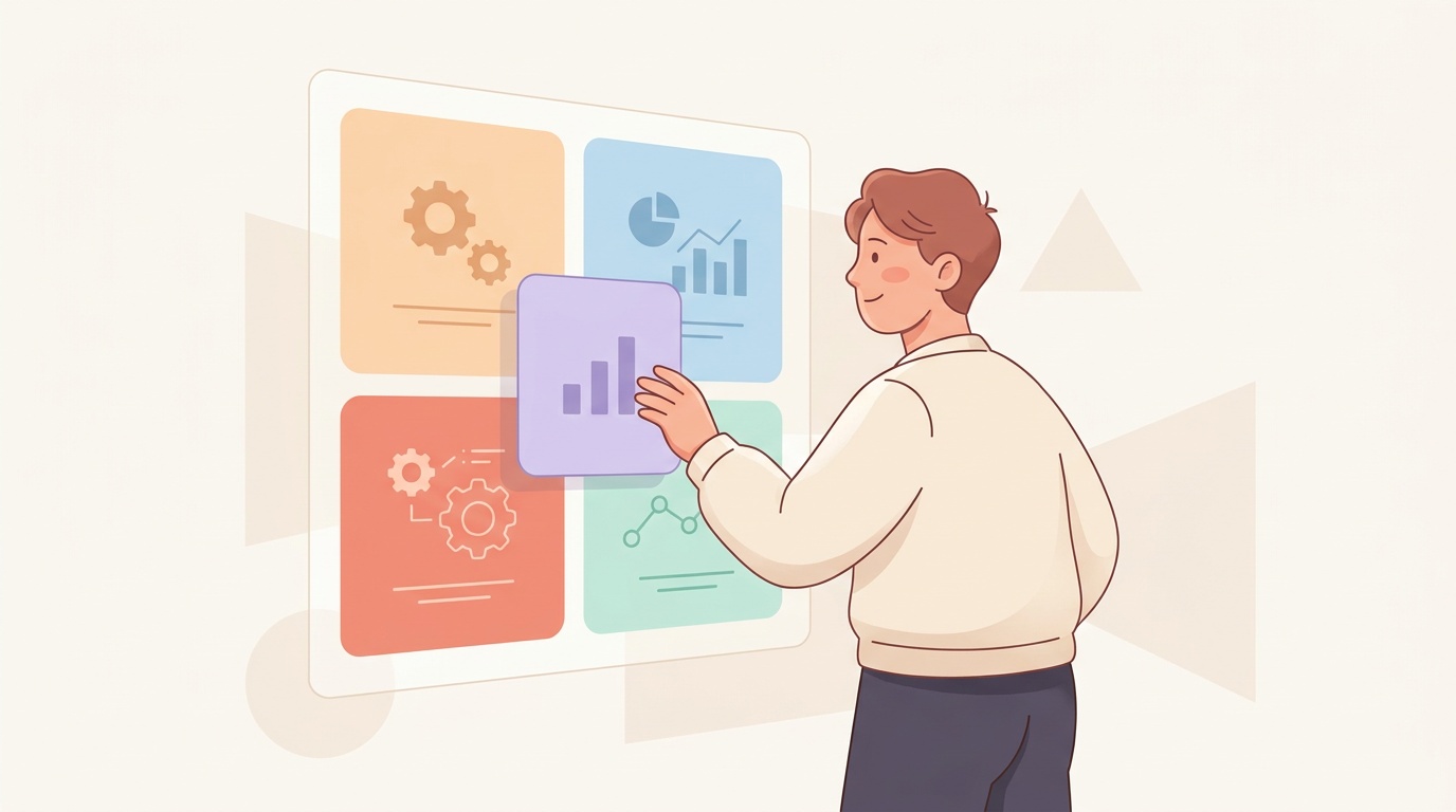 Illustration of someone comparing several ads management tool options